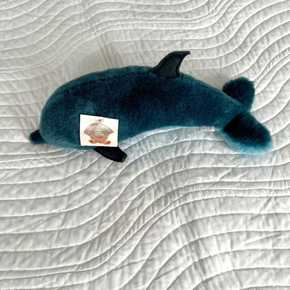 Vintage 1986 GUND Blue Bottle-Nosed Dolphin Plush Stuffed Toy - Picture 4 of 6